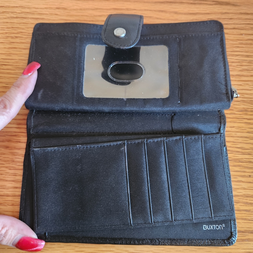 Buxton Black Leather Bifold Wallet - Picture 3 of 11